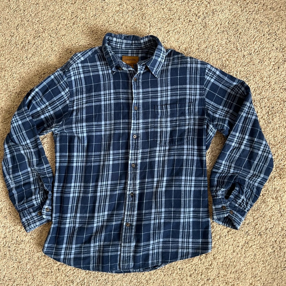 St. John's Bay Navy Checkered Casual Shirt